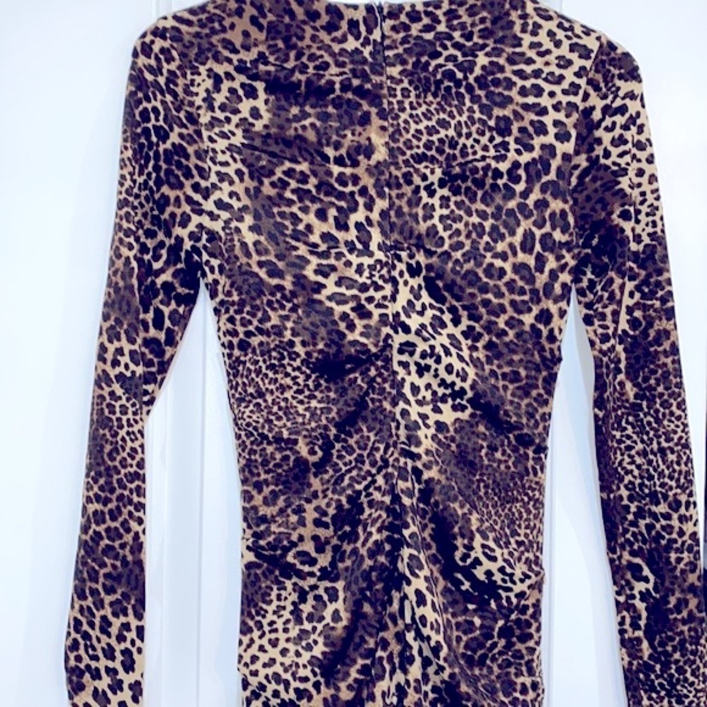 Carmen Marc Valvo leopard print bodycon dress size xsmall - Picture 6 of 9